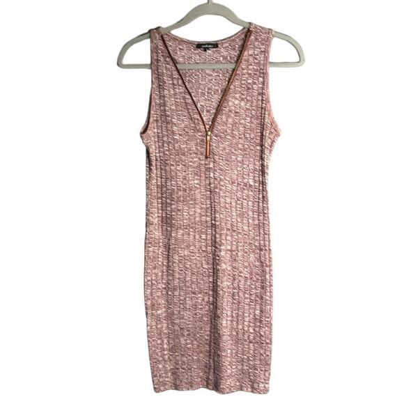 Ambiance Brownish-Reddish Sleeveless Ribbed Sweater Dress Zipper Size Medium - Picture 1 of 7